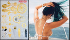 Body Tattoo Art Painting Stickers Glitter Gold Silver Temporary Waterproof Nontoxic Long Lasting Tattoos Stevvex