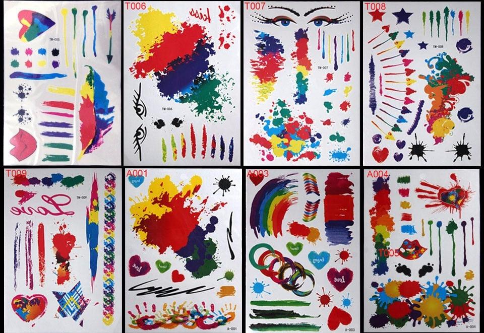 Body Tattoo Art Painting Stickers Glitter Gold Silver Temporary Waterproof Nontoxic Long Lasting Tattoos Stevvex