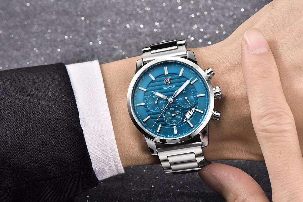 Sport Business Chronograph Steel Men Watches Top Luxury Quartz Male Analog Fashion Watchwrist Stevvex