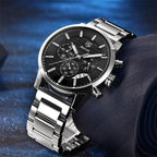 Sport Business Chronograph Steel Men Watches Top Luxury Quartz Male Analog Fashion Watchwrist Stevvex