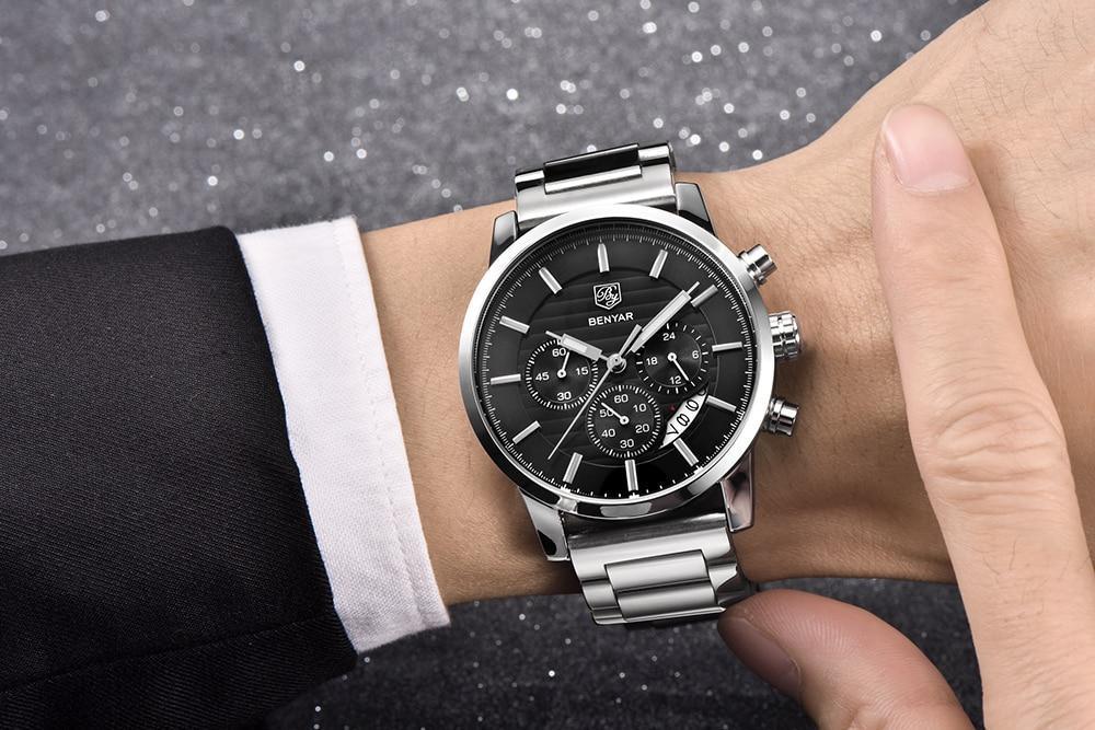 Sport Business Chronograph Steel Men Watches Top Luxury Quartz Male Analog Fashion Watchwrist Stevvex