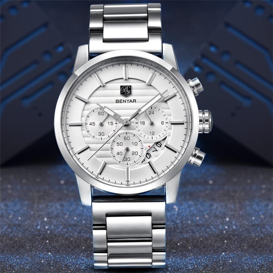 Sport Business Chronograph Steel Men Watches Top Luxury Quartz Male Analog Fashion Watchwrist Stevvex