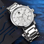 Sport Business Chronograph Steel Men Watches Top Luxury Quartz Male Analog Fashion Watchwrist Stevvex