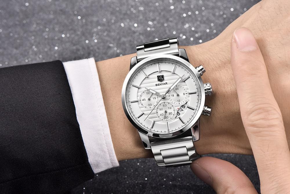 Sport Business Chronograph Steel Men Watches Top Luxury Quartz Male Analog Fashion Watchwrist Stevvex