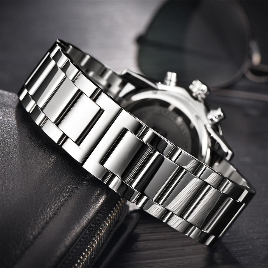 Sport Business Chronograph Steel Men Watches Top Luxury Quartz Male Analog Fashion Watchwrist Stevvex