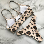 Leopard Bikini Women Swimwear Female Swimsuit Two-piece Bikini Set Comfortable Bathing Suit Swim Lady High Waist Bikini Set For Women Athletic Two Piece Soft Swimsuit Sporty Scoop Neck Bathing Suit Stevvex