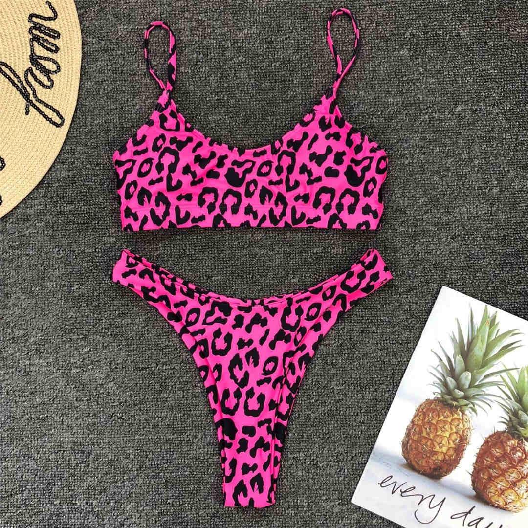 Leopard Bikini Women Swimwear Female Swimsuit Two-piece Bikini Set Comfortable Bathing Suit Swim Lady High Waist Bikini Set For Women Athletic Two Piece Soft Swimsuit Sporty Scoop Neck Bathing Suit Stevvex