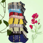 New Fashion Motion Socks Pink Socks New Unisex Cotton Mix Random Harajuku Creative Happy Casual Sports Short Ankle Pink Letters Socks Cotton Socks For Men And Women Stevvex