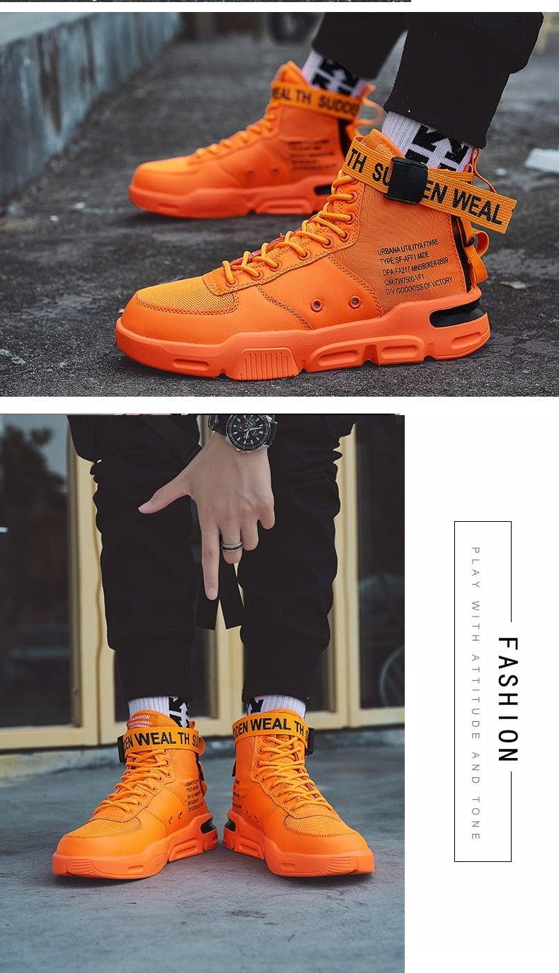 High Top Red Bottom Trend Sneakers For Men Hip Hop Casual Men's Sport High Quality Sneakers Breathable Lightweight Red Basketball Luxury Fashion Running Sneakers Stevvex