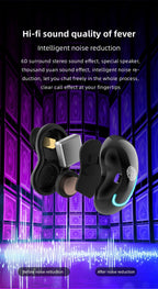 Sports Black Headphones Wireless Wearable Music Player Built-in Memory Sweatproof  WaterproofWireless Bluetooth Headphones 5.1 Gaming Headset In Ear HiFi Sports Noise Cancel Earphone For Smartphones LED Display For Sports Running Workout Stevvex