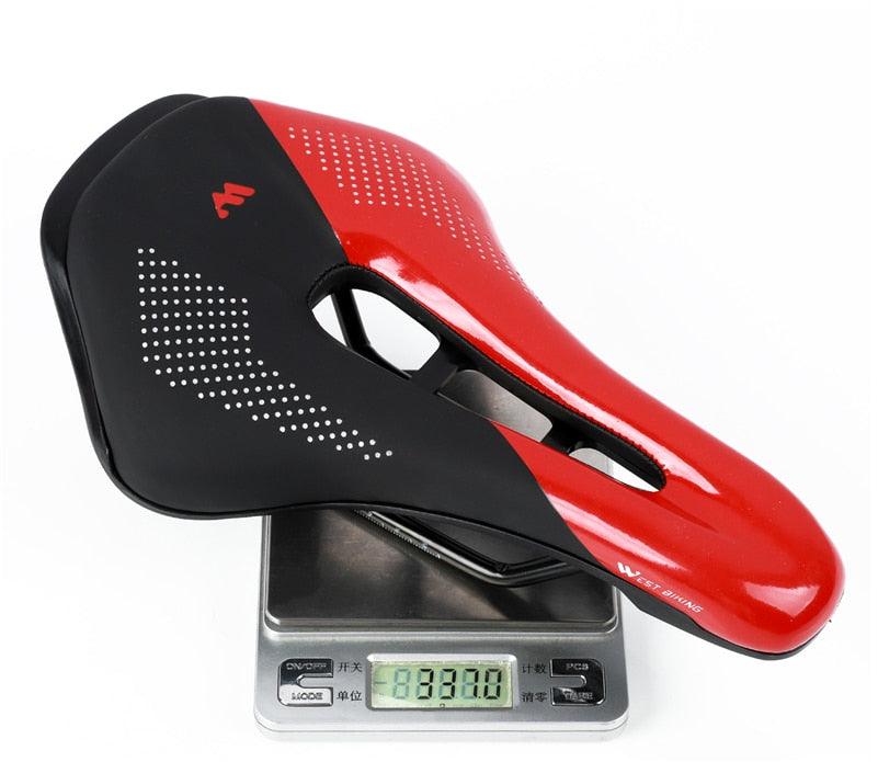 Leather Bike Saddle Road Bike Front Seat Cycling Saddles For Mens Breathable Hollow Cushion Bicycle Saddle Comfort Bike Saddle Ergonomic Waterproof Bicycle Seat For Road Bike Mountain Bike Seats Stevvex
