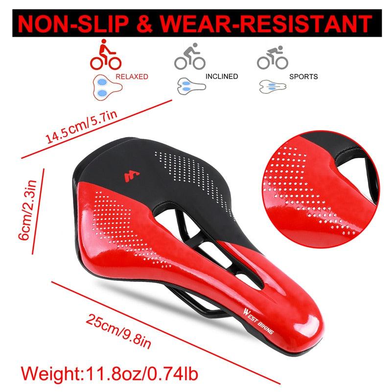 Leather Bike Saddle Road Bike Front Seat Cycling Saddles For Mens Breathable Hollow Cushion Bicycle Saddle Comfort Bike Saddle Ergonomic Waterproof Bicycle Seat For Road Bike Mountain Bike Seats Stevvex