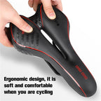 Leather Bike Saddle Road Bike Front Seat Cycling Saddles For Mens Breathable Hollow Cushion Bicycle Saddle Comfort Bike Saddle Ergonomic Waterproof Bicycle Seat For Road Bike Mountain Bike Seats Stevvex