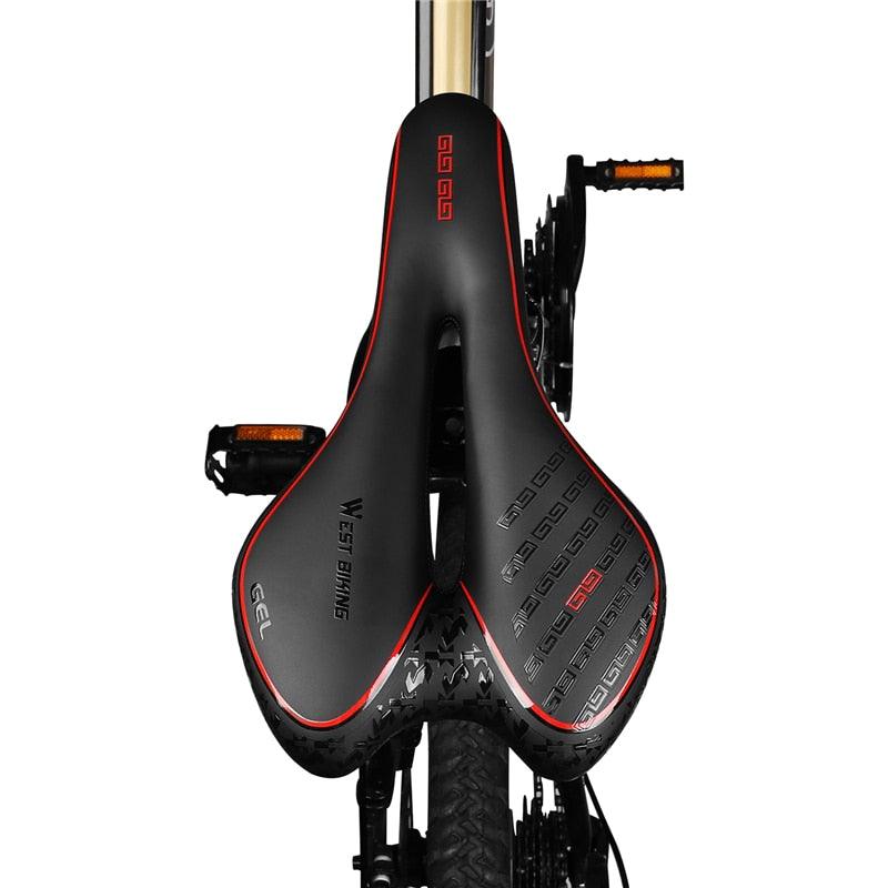 Leather Bike Saddle Road Bike Front Seat Cycling Saddles For Mens Breathable Hollow Cushion Bicycle Saddle Comfort Bike Saddle Ergonomic Waterproof Bicycle Seat For Road Bike Mountain Bike Seats Stevvex