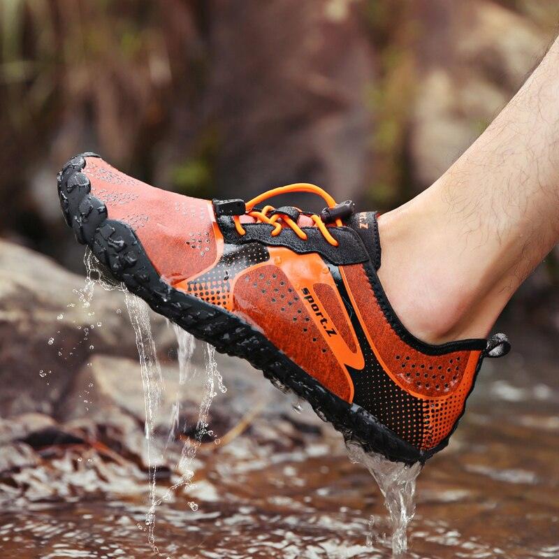Summer Outdoor Mens Sports Water Shoes Non-Slip Beach Shoes Barefoot Upstream Shoes Quick-Dry Aqua Sock Barefoot For Beach Swim River Pool Lake Hiking Kayaking Surfing