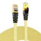 CAT7 Ethernet Cable 10G 600MHz Shielded Flat RJ45 Internet Network Patch Cord Fast LAN Wire Network Gold Plated Lead Polyester Braided For Gaming Stevvex