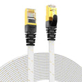 CAT7 Ethernet Cable 10G 600MHz Shielded Flat RJ45 Internet Network Patch Cord Fast LAN Wire Network Gold Plated Lead Polyester Braided For Gaming Stevvex