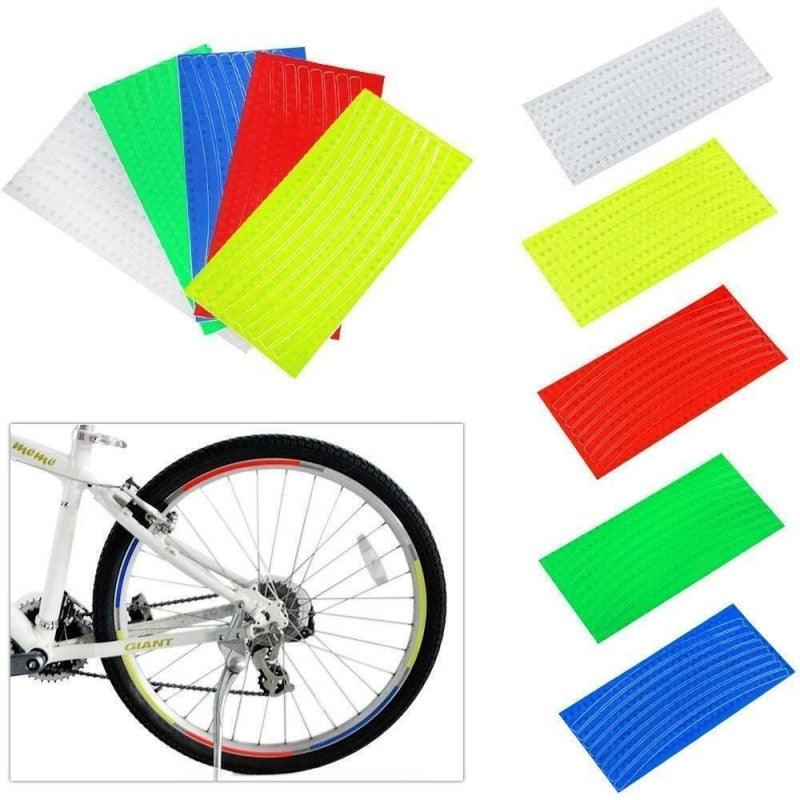 Bike Reflective Stickers Cycling Fluorescent Reflective Tape Bicycle Adhesive Safety Decor Sticker Safety Reflective Warning Stickers Waterproof Outdoor Bicycle Rim Reflector Tape Thin Reflective Sticker Rolls For Bikes Bicycles Stevvex