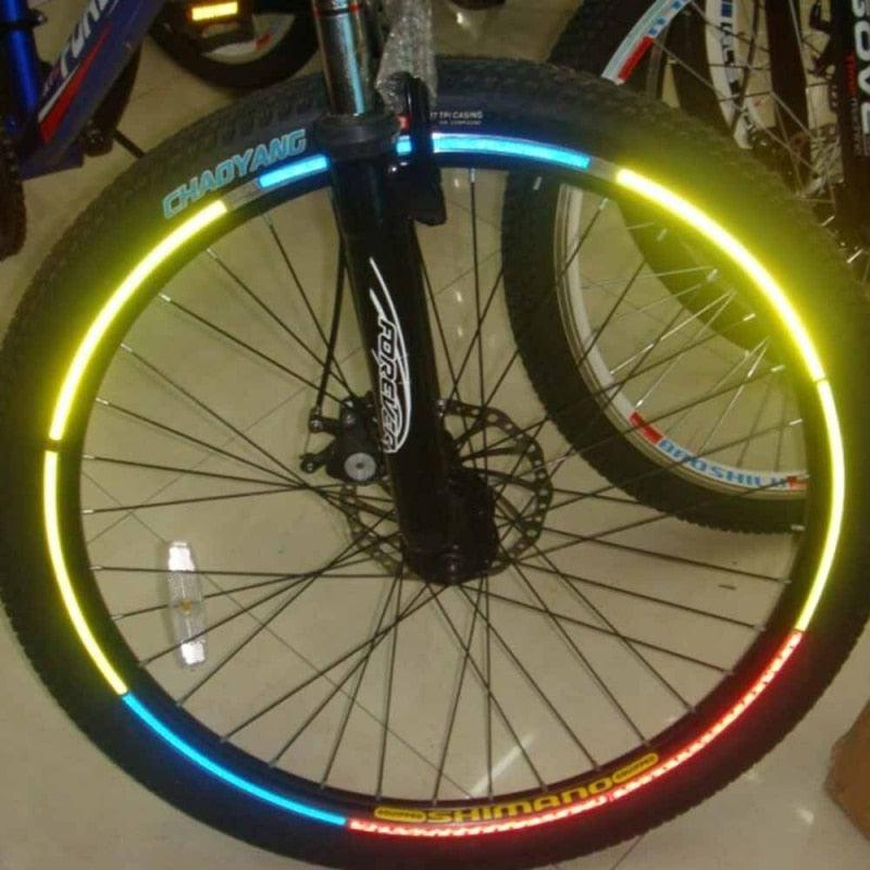 Bike Reflective Stickers Cycling Fluorescent Reflective Tape Bicycle Adhesive Safety Decor Sticker Safety Reflective Warning Stickers Waterproof Outdoor Bicycle Rim Reflector Tape Thin Reflective Sticker Rolls For Bikes Bicycles Stevvex