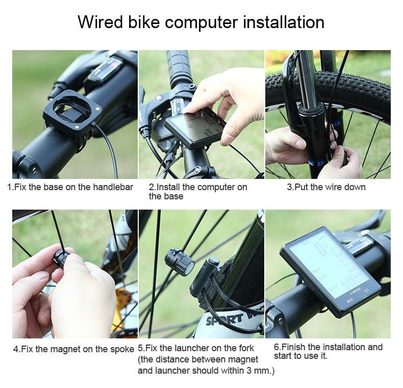 Waterproof Bicycle Computer Wireless And Wired MTB Bike Cycling Odometer Stopwatch Speedometer LED Digital Bicycles Computer Odometer Speedometer Max Distance Time For Trainer Stevvex