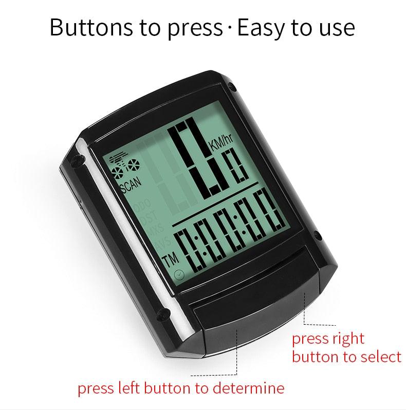Waterproof Bicycle Computer Wireless And Wired MTB Bike Cycling Odometer Stopwatch Speedometer LED Digital Bicycles Computer Odometer Speedometer Max Distance Time For Trainer Stevvex