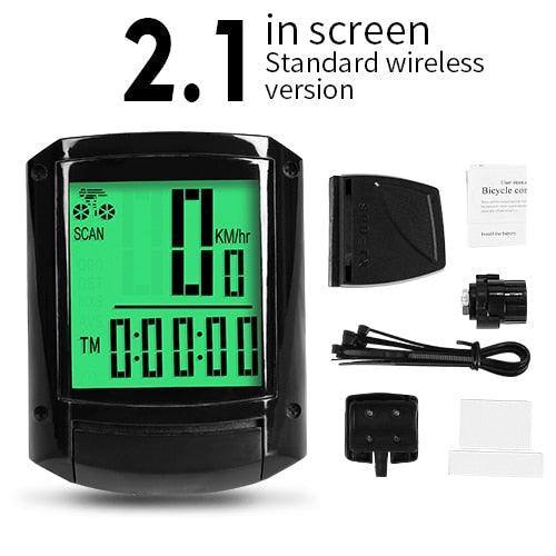 Waterproof Bicycle Computer Wireless And Wired MTB Bike Cycling Odometer Stopwatch Speedometer LED Digital Bicycles Computer Odometer Speedometer Max Distance Time For Trainer Stevvex