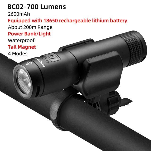 Bike Light Rainproof USB Rechargeable LED 2000mAh MTB Front Lamp Headlight Aluminum Ultralight Flashlight Super Bright Bicycle Front Headlight 5 Light Modes And Large Capacity Battery Stevvex