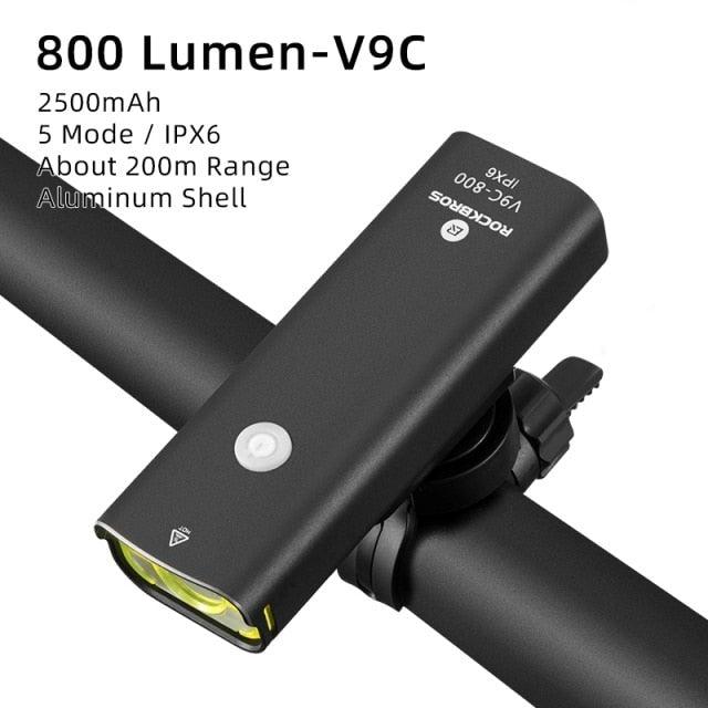Bike Light Rainproof USB Rechargeable LED 2000mAh MTB Front Lamp Headlight Aluminum Ultralight Flashlight Super Bright Bicycle Front Headlight 5 Light Modes And Large Capacity Battery Stevvex