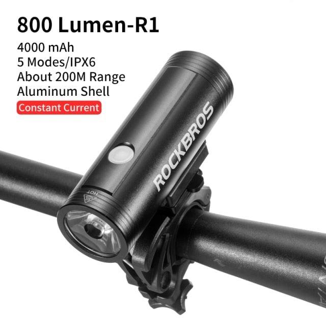 Bike Light Rainproof USB Rechargeable LED 2000mAh MTB Front Lamp Headlight Aluminum Ultralight Flashlight Super Bright Bicycle Front Headlight 5 Light Modes And Large Capacity Battery Stevvex
