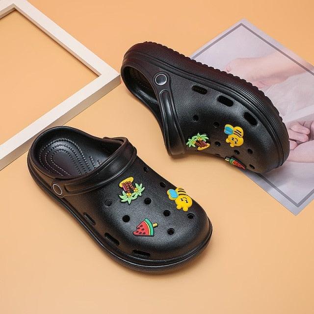 Gray Cute Summer Sandals Women Beach Sandals Non Slip Comfortable Lightweight Outdoor Sandals Woman Light Weight Quick Drying Slip-On Garden Clog Shoes Rubber Slipper Stevvex