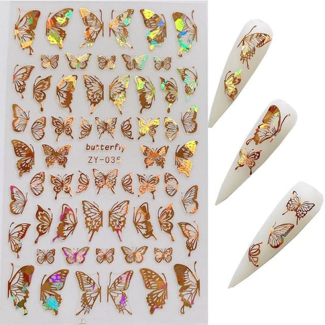 Gold 3D Nail Sticker Curve Stripe Lines Nails Stickers Gradient Adhesive Striping Tape Nail Foil Nail Art Stickers Decals Silver Strip Line Nail Decal Self-Adhesive 3D Wave Decal Decoration Metallic Curve Design Decoration for Women Girls Stevvex