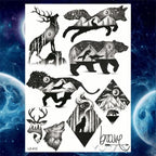 Luxury Colorful Flower Lavender Waterproof Temporary Tattoos Animals Arm Chest Tattoo Stickers Elegant Summer Style For Womens Mens