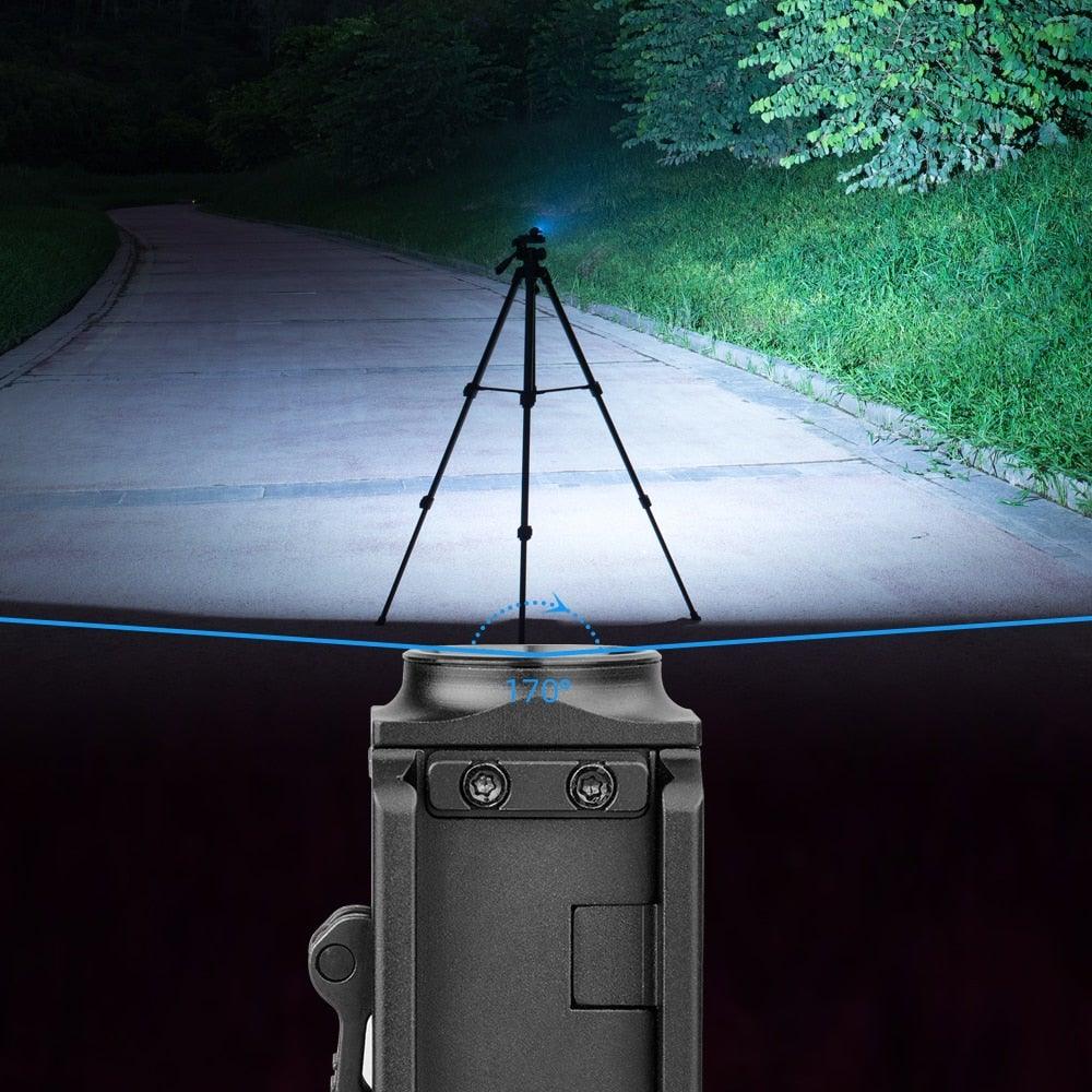 Rechargeable Spotlight Flashlight Waterproof  Adjustable High Lumen Super Bright USB LED Tactical Flashlight Gift Giving Torch Rail Mounted Flashlight For Outdoor Camping Hiking Fishing Jogging Walking Stevvex