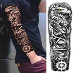 Realistic Full Arm Temporary Tattoos Sleeve Fake Tatoos Warrior Lion Tiger Flower Waterproof Tattoo Stickers For Womens Mens