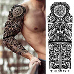 Realistic Full Arm Temporary Tattoos Sleeve Fake Tatoos Warrior Lion Tiger Flower Waterproof Tattoo Stickers For Womens Mens