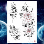 Luxury Big Tattoo Stickers Butterfly Body Arm Leg Tattoos Temporary Black Flower Rose Tattoos For Women's Adults Stevvex