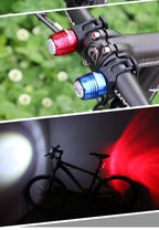 Bicycle Rear Light Bike Warning Lamp USB Charge Red White Light Color Safety Headlight Bike Tail Light Rechargeable Ultra Bright Bike Rear Light USB Rechargeable Bike LED Light Stevvex