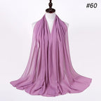 New Long Solid Colorful Soft Chiffon Hijab Elegant Scarf Wrap Lightweight Islamic Head Wear Escharpe Shawls Headband Stole Muslim Hijabs Wrap Headscarf Scarves Colors For Women Stevvex