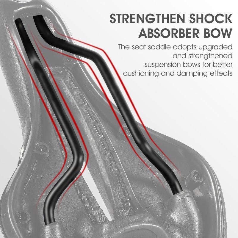 Bike Saddle Mountain Road Bike Seat PU Leather Gel Filled Cycling Cushion Comfortable Shockproof Bicycle Saddle Seat Cushion For Men Comfort Bike Saddle Anti-Slip Bicycle Saddle Waterproof Bicycle Seat For Mountain Bike Seat Stevvex