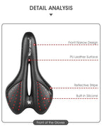 Bike Saddle Mountain Road Bike Seat PU Leather Gel Filled Cycling Cushion Comfortable Shockproof Bicycle Saddle Seat Cushion For Men Comfort Bike Saddle Anti-Slip Bicycle Saddle Waterproof Bicycle Seat For Mountain Bike Seat Stevvex