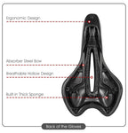 Bike Saddle Mountain Road Bike Seat PU Leather Gel Filled Cycling Cushion Comfortable Shockproof Bicycle Saddle Seat Cushion For Men Comfort Bike Saddle Anti-Slip Bicycle Saddle Waterproof Bicycle Seat For Mountain Bike Seat Stevvex