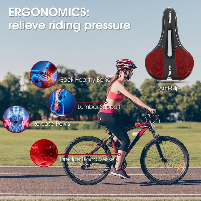 Bike Saddle Mountain Road Bike Seat PU Leather Gel Filled Cycling Cushion Comfortable Shockproof Bicycle Saddle Seat Cushion For Men Comfort Bike Saddle Anti-Slip Bicycle Saddle Waterproof Bicycle Seat For Mountain Bike Seat Stevvex