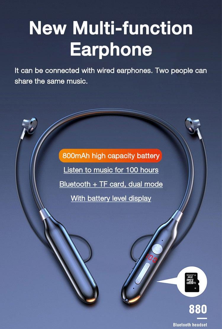 Playback Bluetooth Headphone Bass Wireless Headphones Sport Stereo Bluetooth Earphone Neckband Music Headset Updated Design with Industry Leading Sound & Improved Comfort, Long Wireless Range, Up to 24 Hours of Talk Time Stevvex