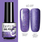 2022 New Fashion Purple Womens Nail Gel 7ml Permanent UV LED Base Matte Glossy Luxury Colorful Effect Nail Gel for Women and Girls Stevvex
