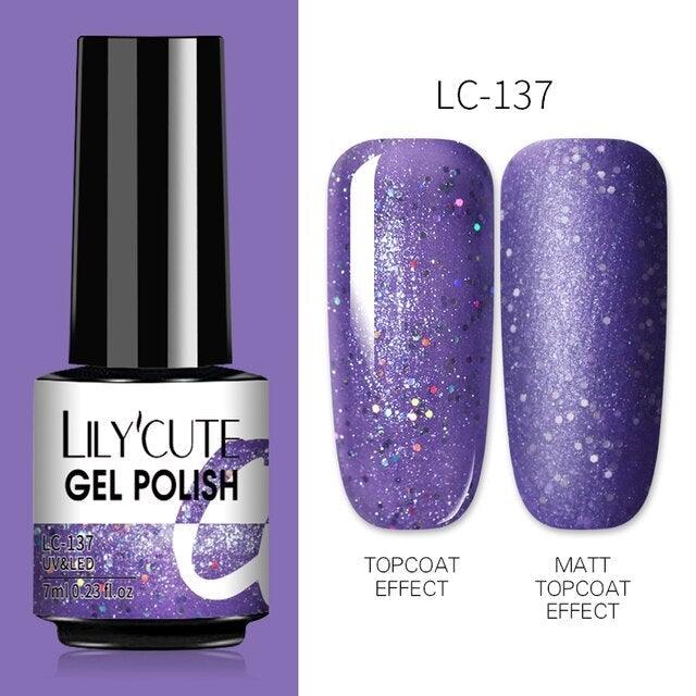 2022 New Fashion Purple Womens Nail Gel 7ml Permanent UV LED Base Matte Glossy Luxury Colorful Effect Nail Gel for Women and Girls Stevvex
