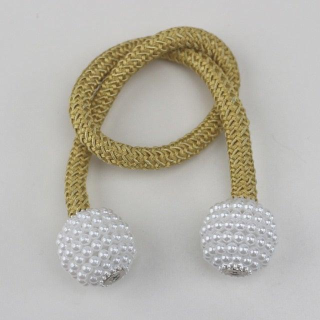 Pearl Magnetic Curtain Clip Curtain Holder Tieback Buckle Clips Hanging Ball Buckle Tie Back Curtain Accessories Home Decor  Decorative Curtain Holdbacks Crystal Tie Backs For Curtains Curtain Holders For Window Draperies Stevvex