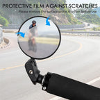 Adjustable Rotation Bike Rearview Mirror Cycling Rear View Road Bicycle Handlebar Mirrors Convex Mirror With 360˚Adjustable Handlebar Installation For Mountain Road Bike Electric Bicycle Accessories Stevvex