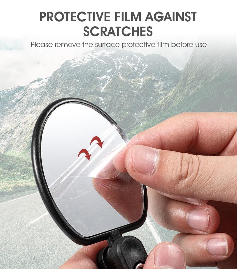 Adjustable Rotation Bike Rearview Mirror Cycling Rear View Road Bicycle Handlebar Mirrors Convex Mirror With 360˚Adjustable Handlebar Installation For Mountain Road Bike Electric Bicycle Accessories Stevvex