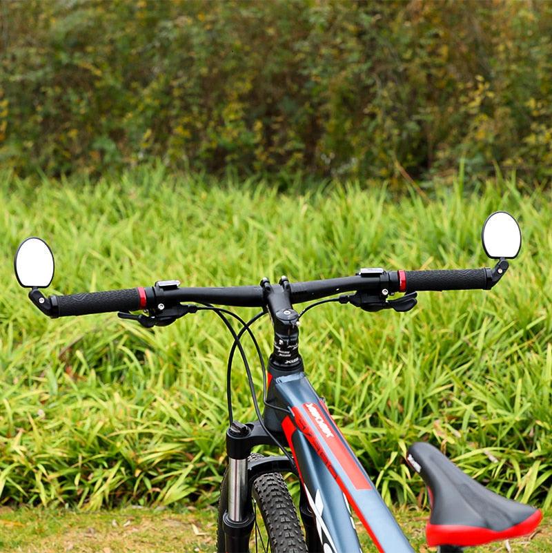Adjustable Rotation Bike Rearview Mirror Cycling Rear View Road Bicycle Handlebar Mirrors Convex Mirror With 360˚Adjustable Handlebar Installation For Mountain Road Bike Electric Bicycle Accessories Stevvex
