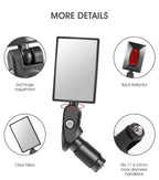 Adjustable Rotation Bike Rearview Mirror Cycling Rear View Road Bicycle Handlebar Mirrors Convex Mirror With 360˚Adjustable Handlebar Installation For Mountain Road Bike Electric Bicycle Accessories Stevvex
